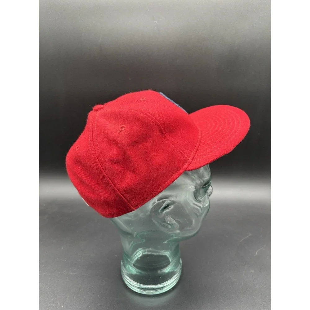New Era Cleveland Indians MLB Hat Mens 7 1/2 Red Excellent Fitted Wool Cap